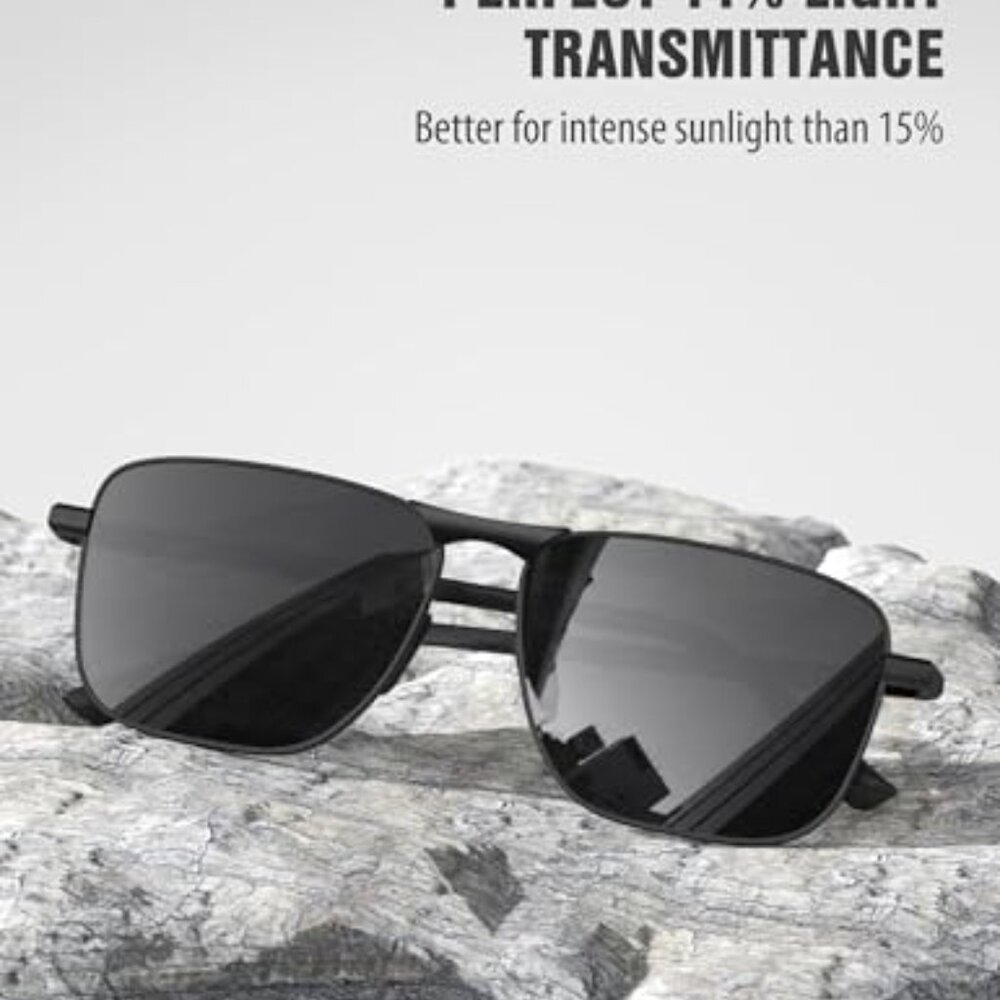 Rectangular Polarized Aviator Sunglasses Uv400 Pr… - image 4